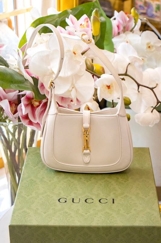Gucci - Jackie Mini-Tasche Kalbsleder Weiß