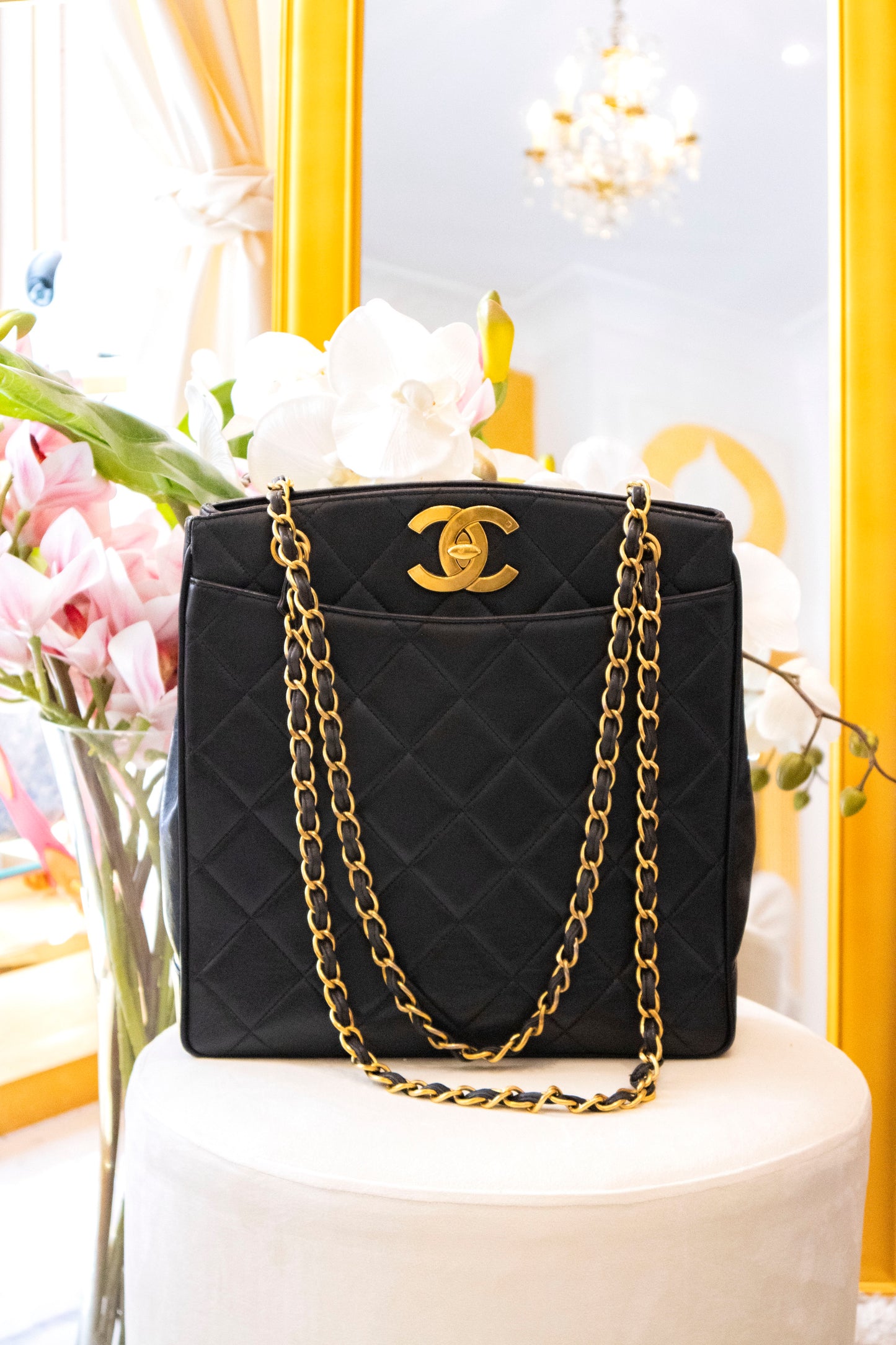 Chanel - Vintage CC Tote - Kaviarleder Schwarz