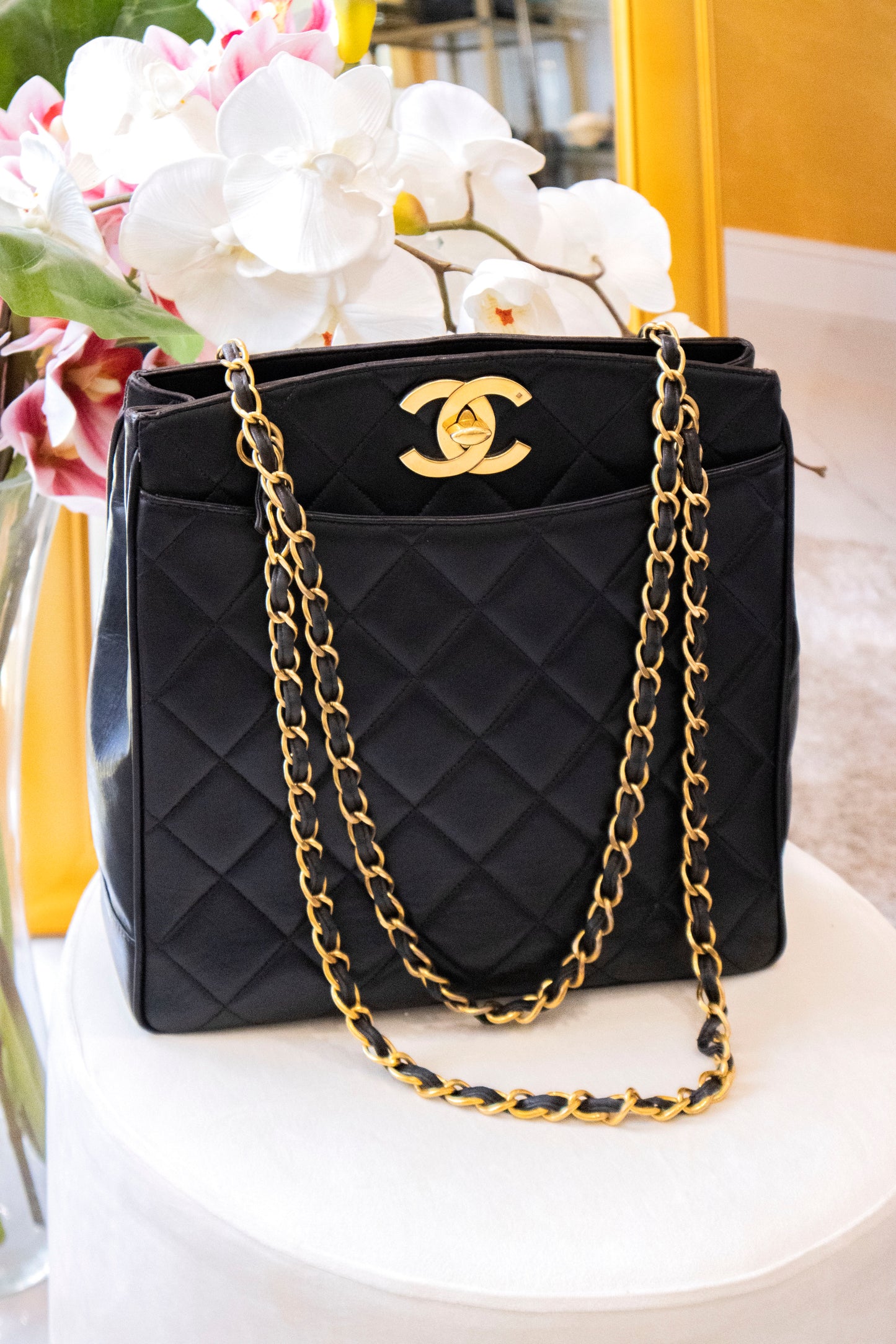 Chanel - Vintage CC Tote - Kaviarleder Schwarz