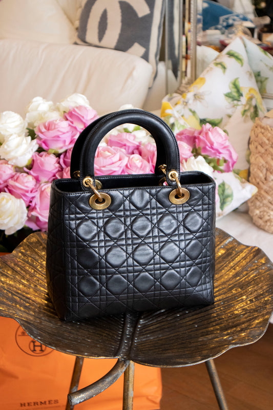 Christian Dior - Lammleder Cannage Lady Dior Schwarz