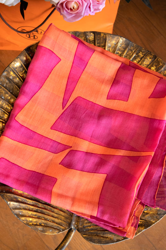 Loro Piana - Kaschmir Schal Pink & Orange