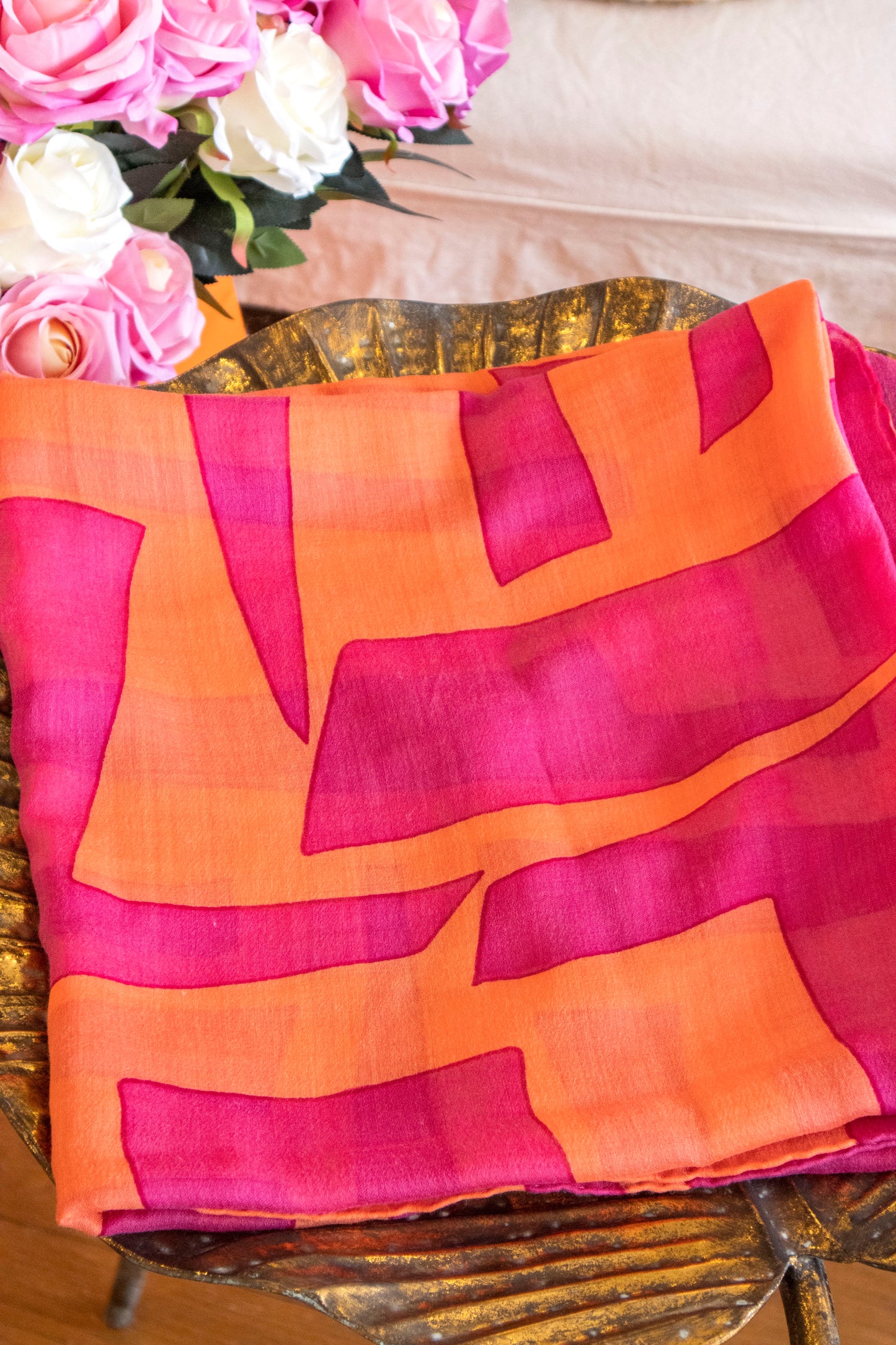 Loro Piana - Kaschmir Schal Pink & Orange