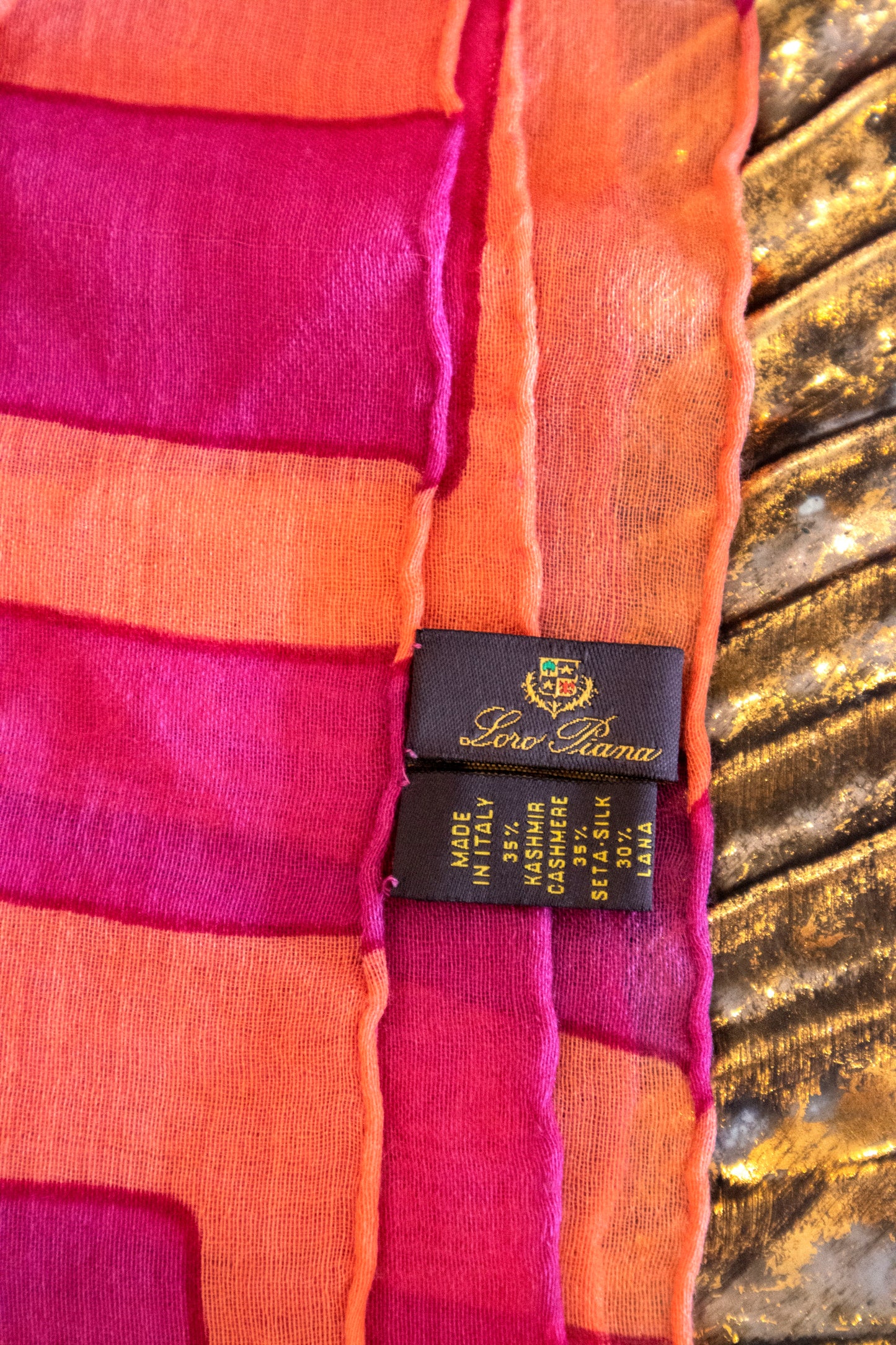 Loro Piana - Kaschmir Schal Pink & Orange