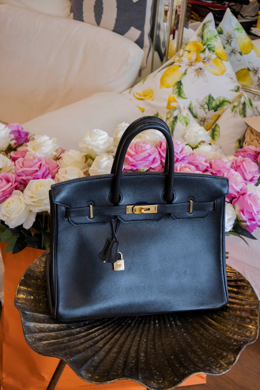 Hermès - Birkin Bag Leder in Schwarz mit goldfarbener Hardware