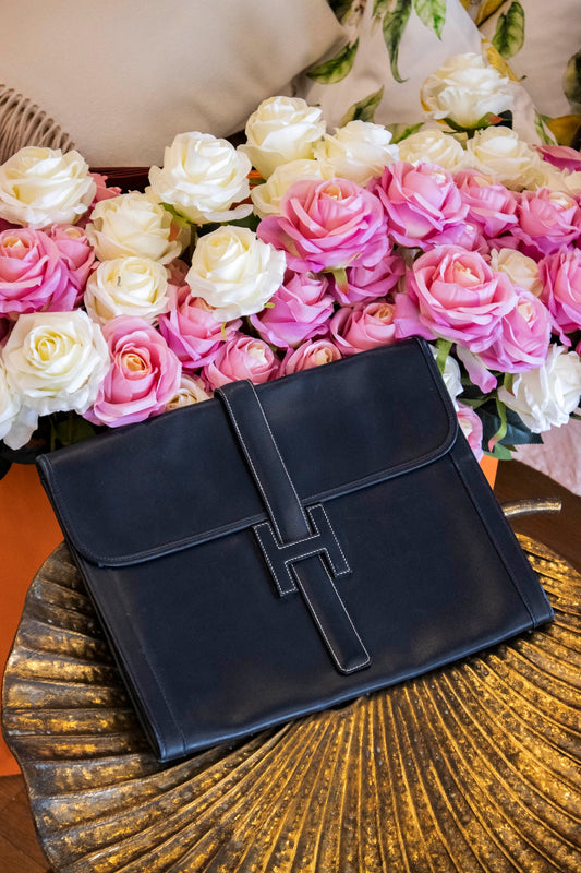 Hermès - Swift Jige GM Clutch Schwarz