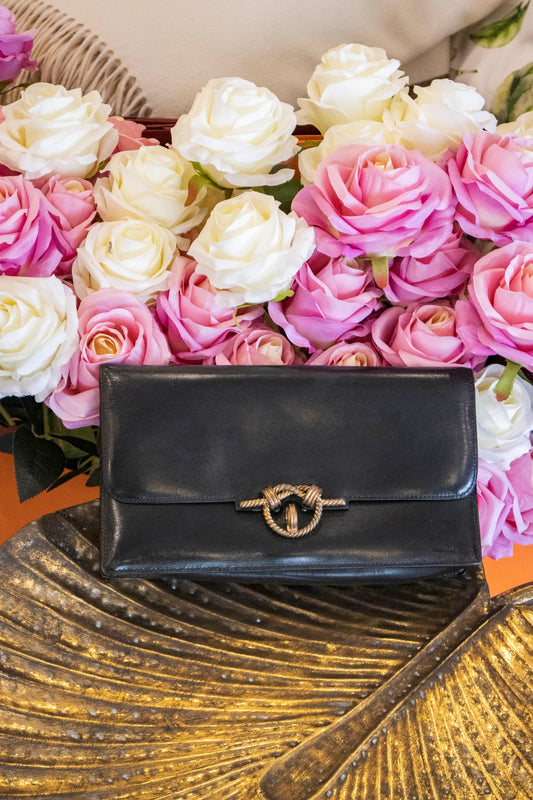 Hermès - Cordelière Vintage Handtasche aus Leder in Schwarz