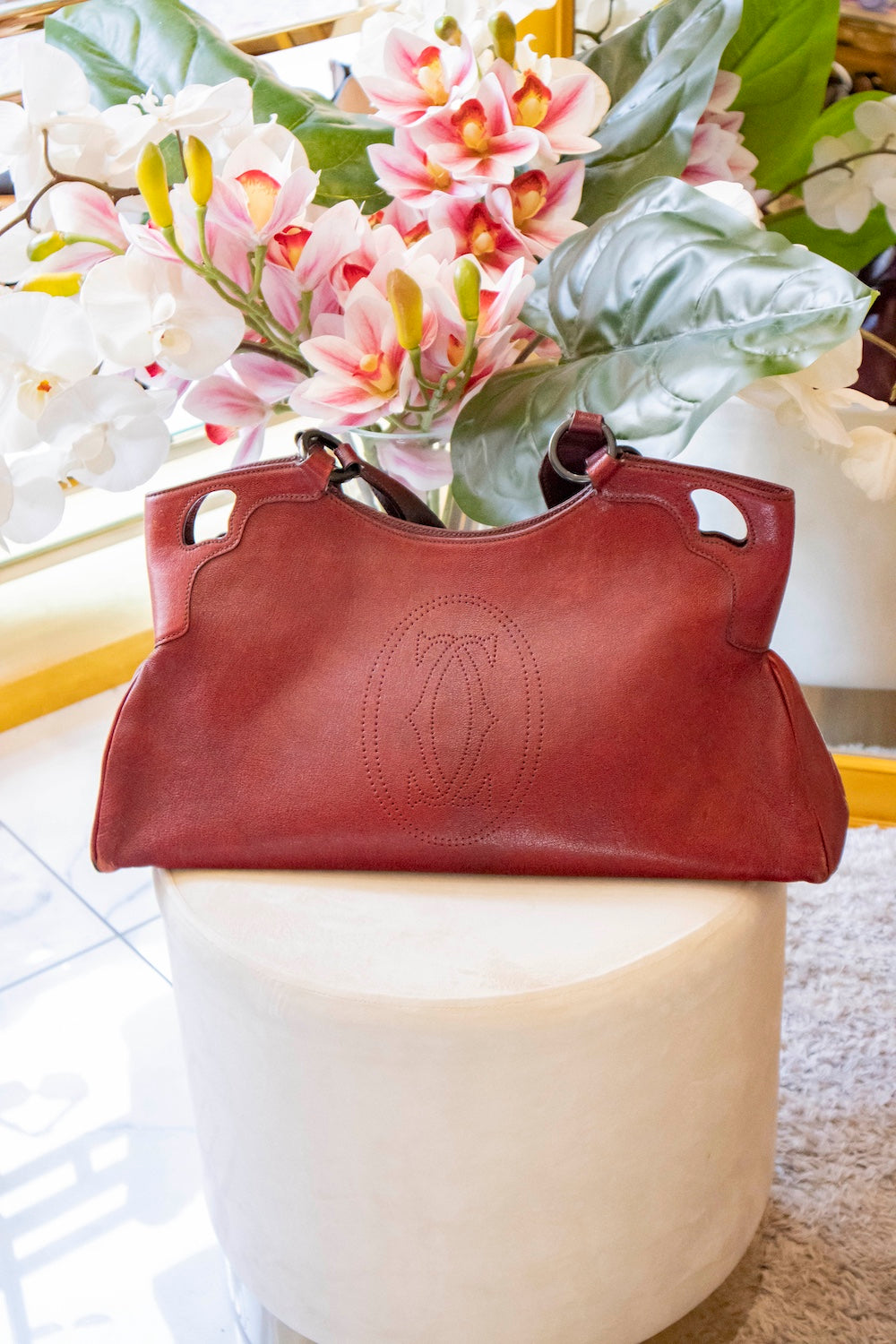 Cartier - Marcello Handtasche aus rotem Leder