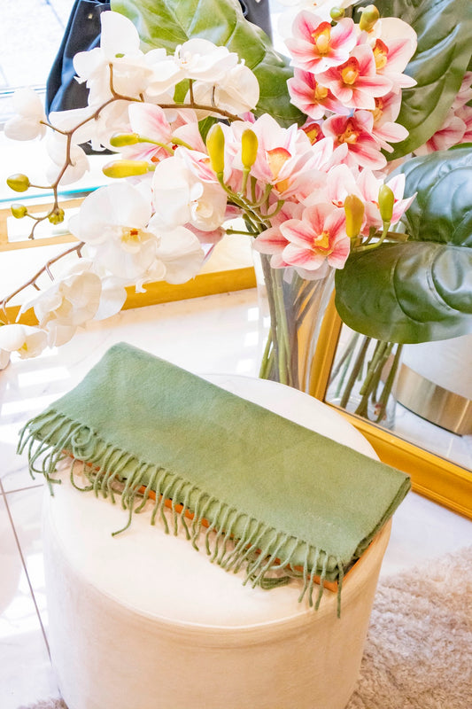 Hermès - Schal aus Kaschmir Grün