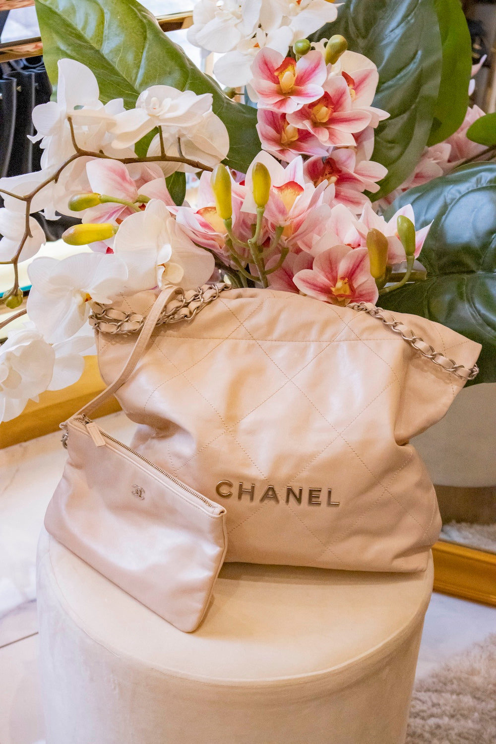 Chanel - Ledertasche Beige