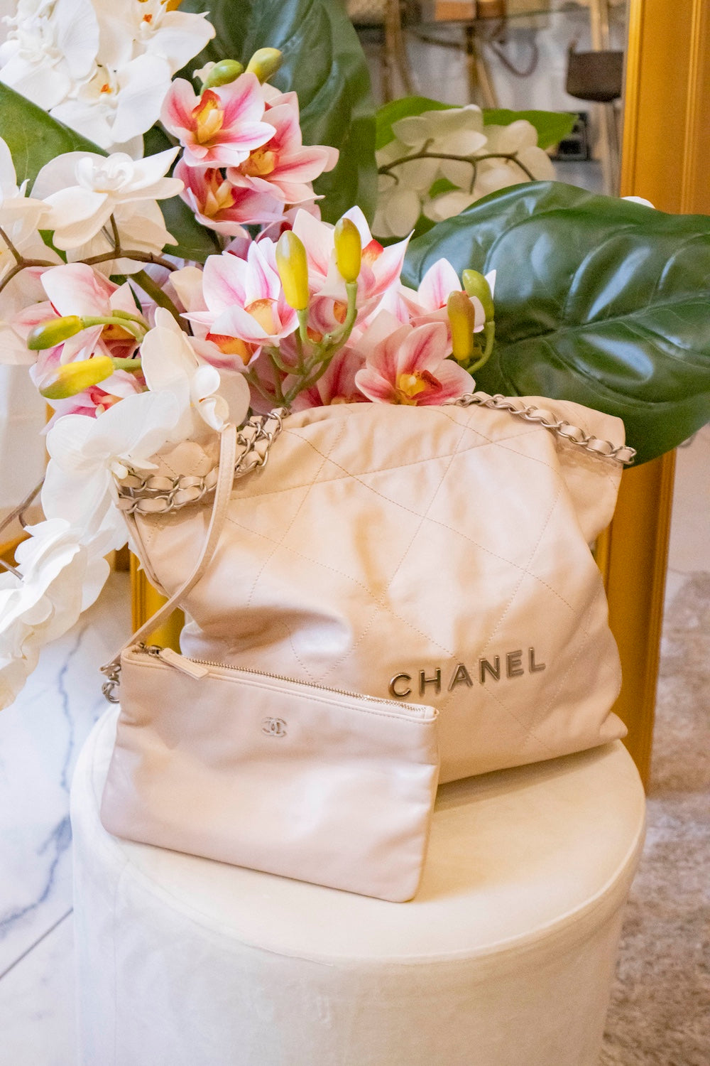Chanel - Ledertasche Beige