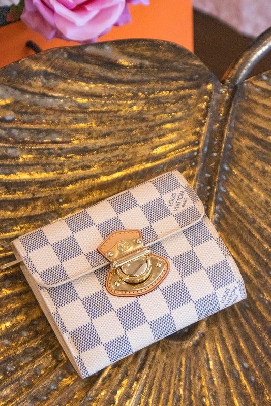 Louis Vuitton - Joey Brieftasche Damier Azur Canvas