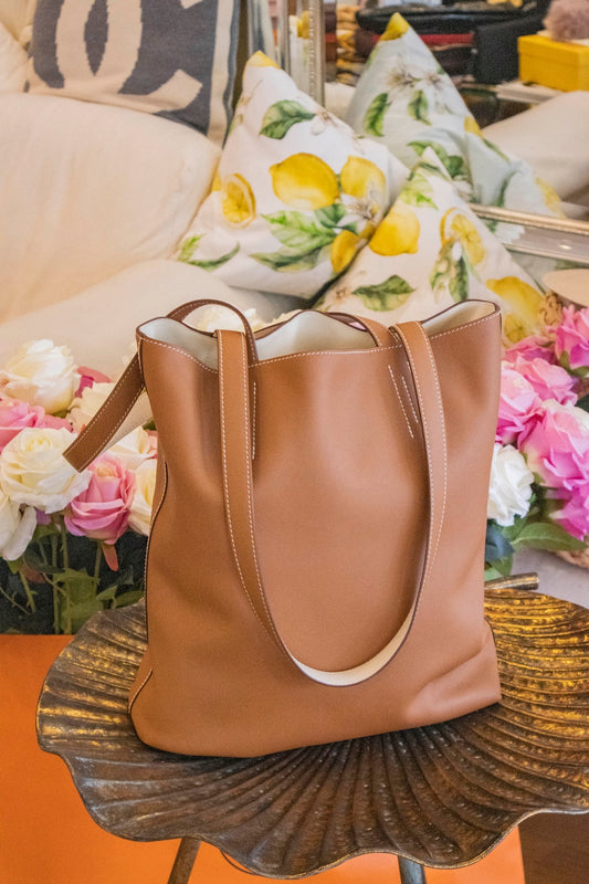 Hermès - Sac Neo Double Sens 35 Bicolor Gold - Nata Veau Swift