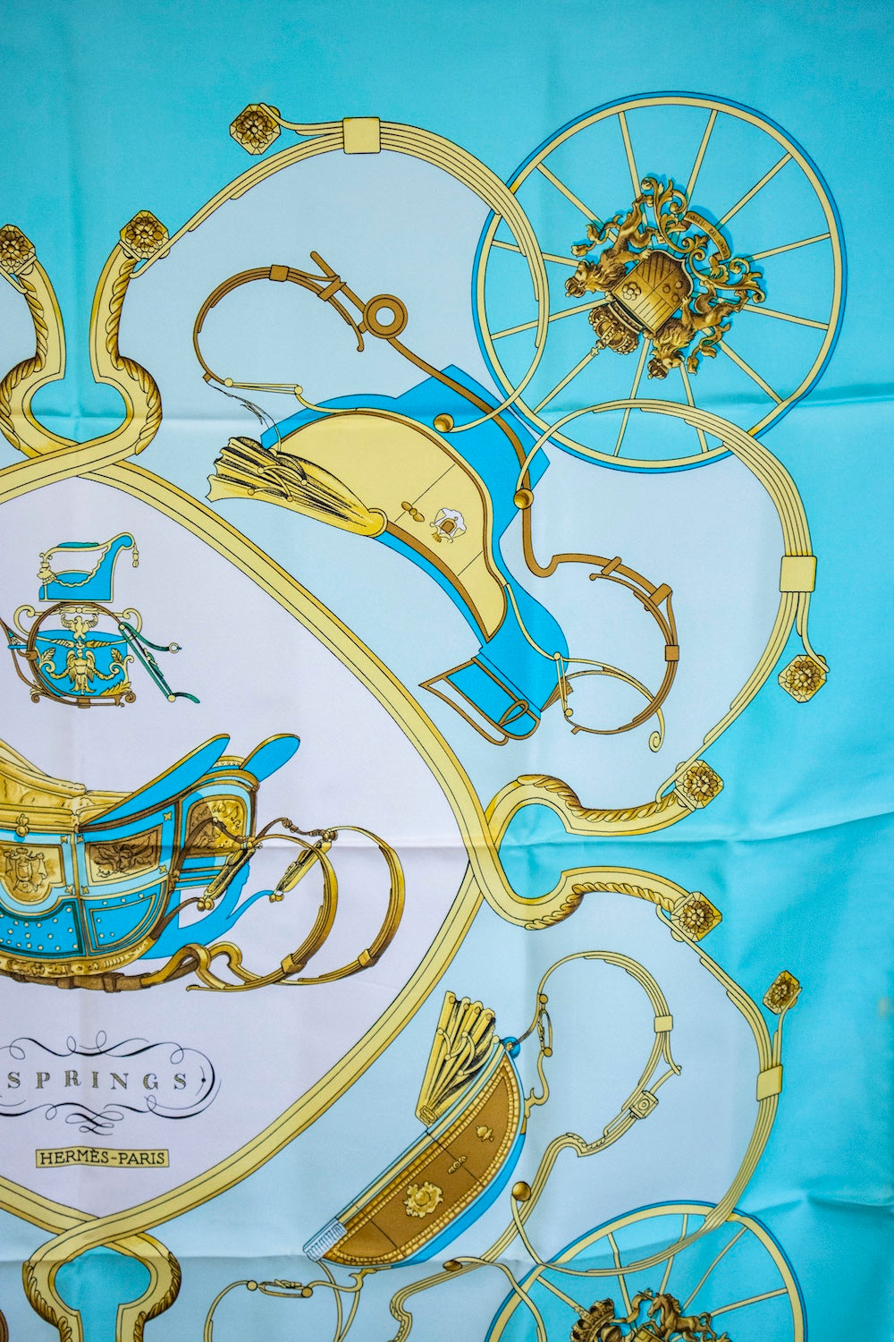 Hermès - Seidentuch Springs Blue 90