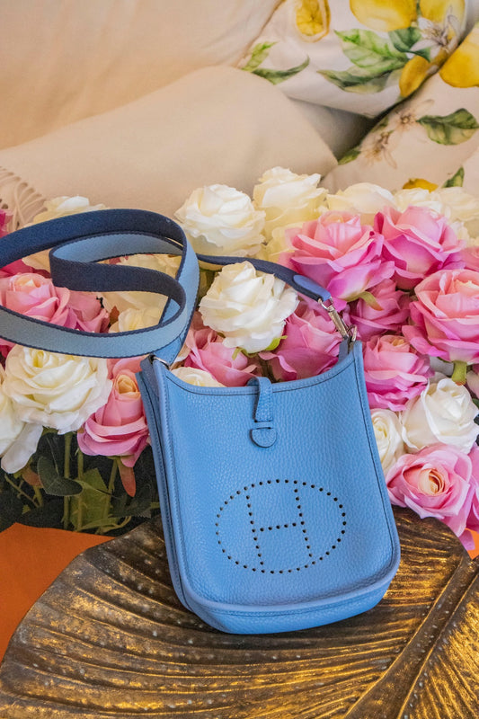 Hermès - Mini Evelyne Schultertasche Blau
