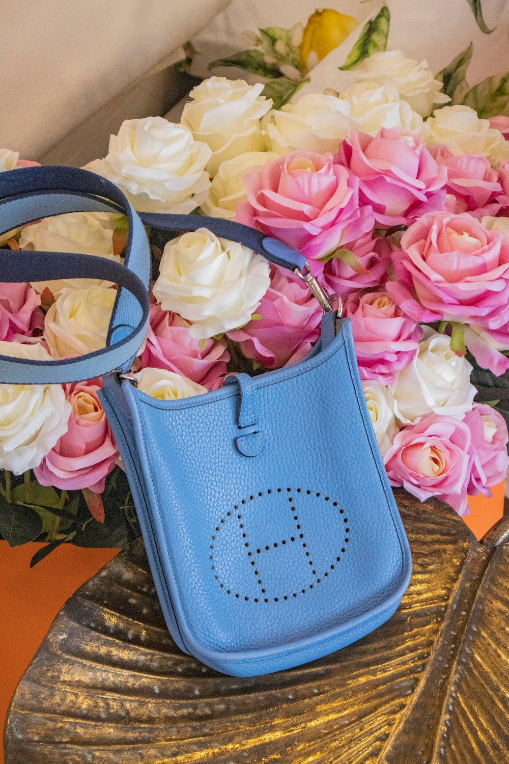 Hermès - Mini Evelyne Schultertasche Blau