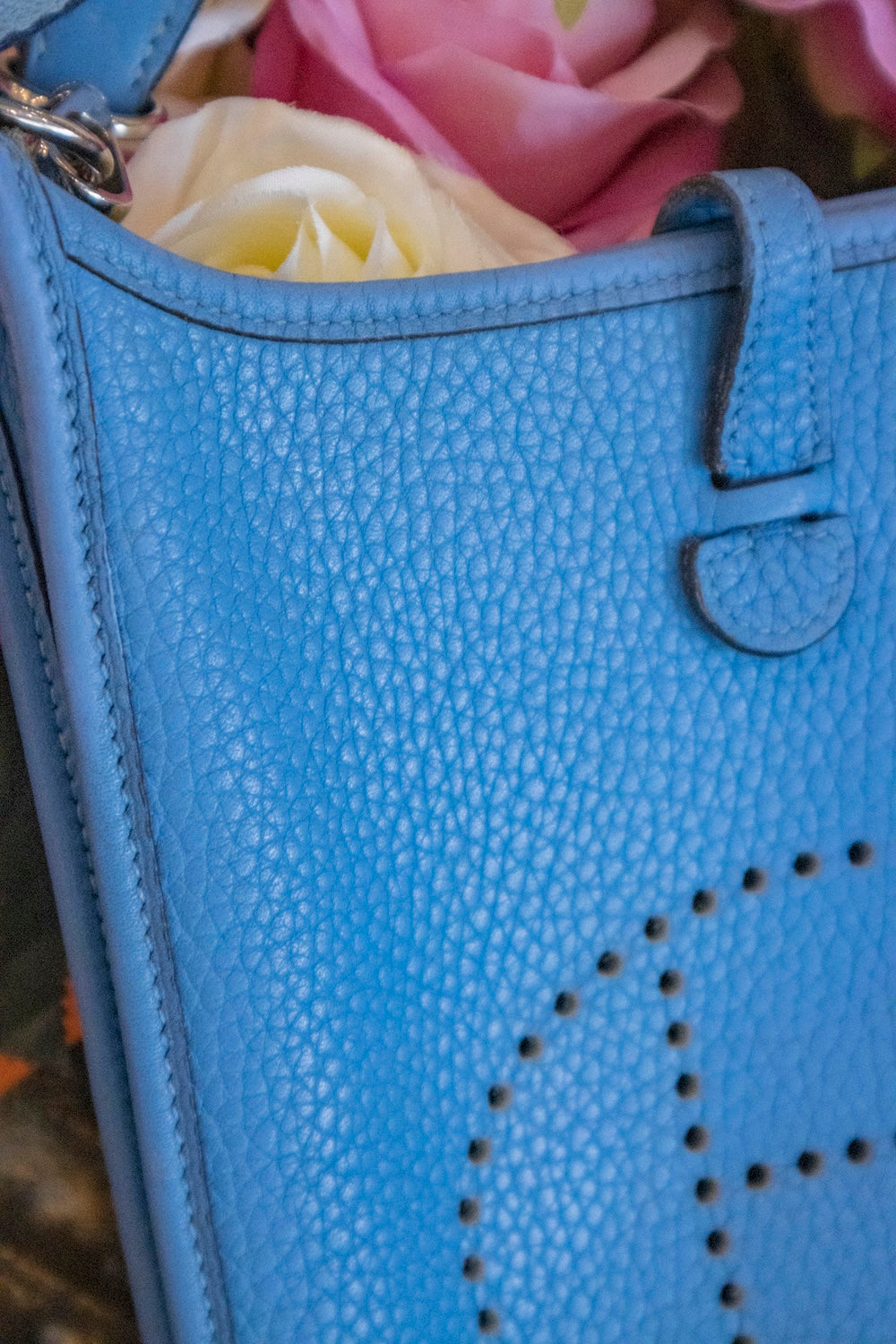 Hermès - Mini Evelyne Schultertasche Blau