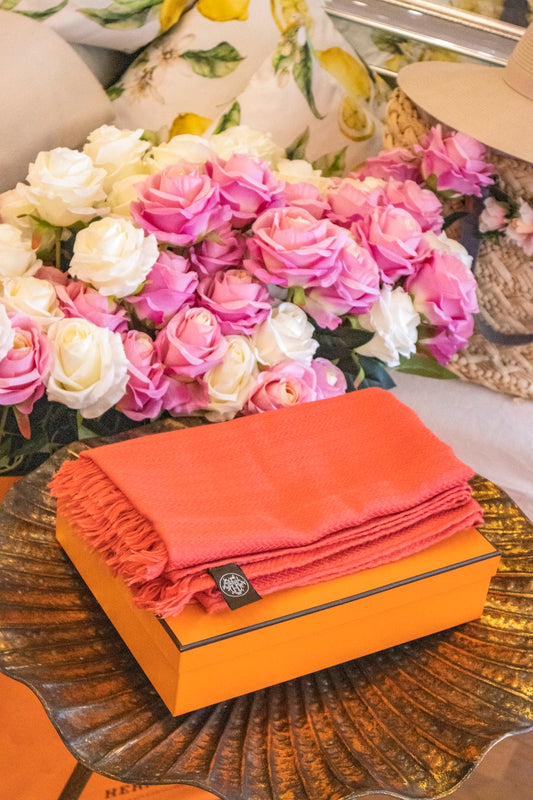 Hermès - Schal aus Kaschmir in Orange