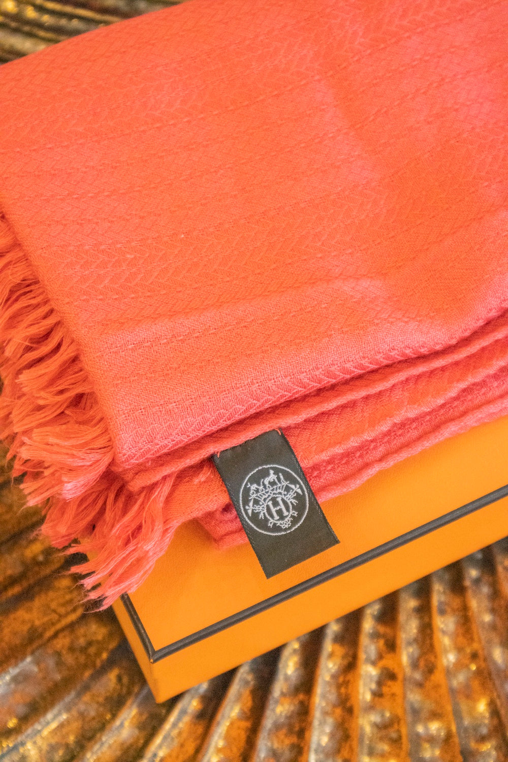 Hermès - Schal aus Kaschmir in Orange