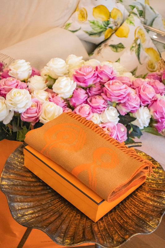 Hermès - Schal aus Kaschmir Orange
