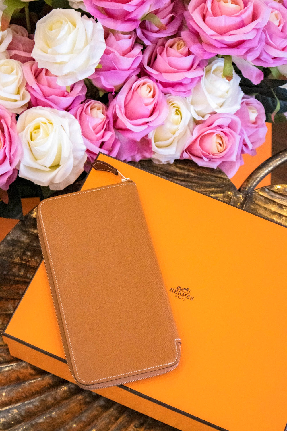 Hermès - Azap Long Geldbörse Gold Vaud Leder