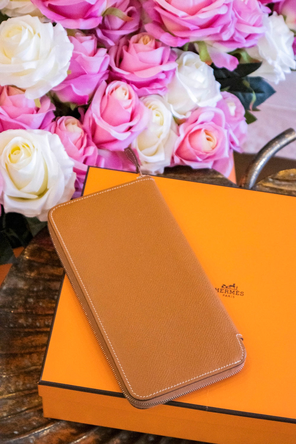 Hermès - Azap Long Geldbörse Gold Vaud Leder