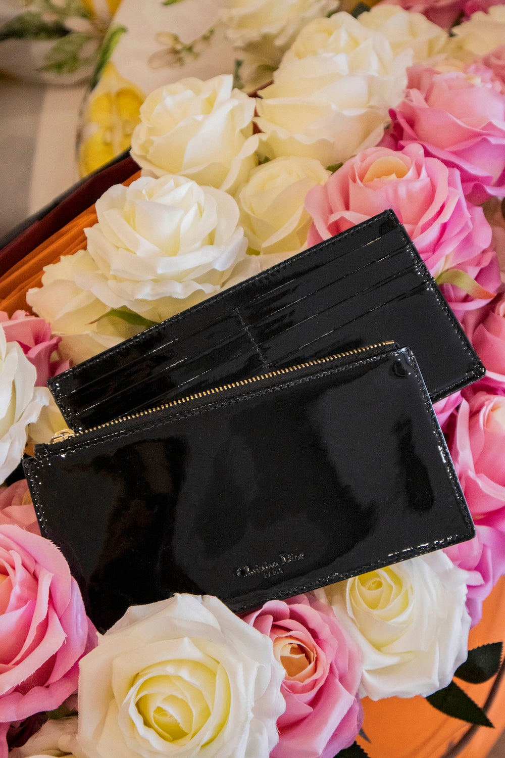 Dior - Kartenetui Lackleder Schwarz