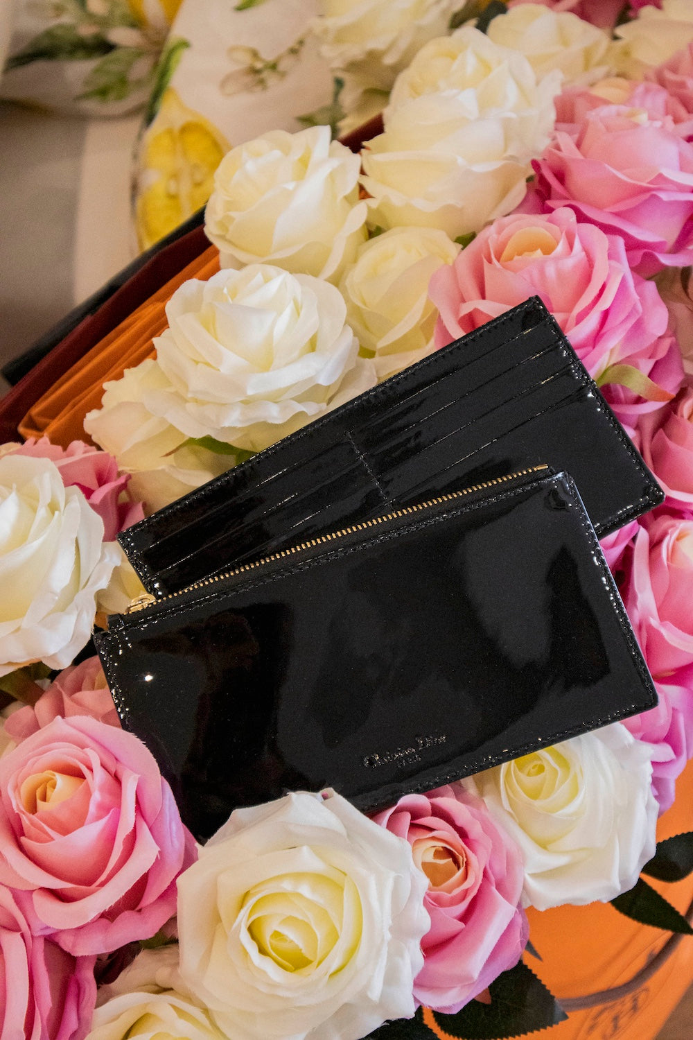 Dior - Kartenetui Lackleder Schwarz