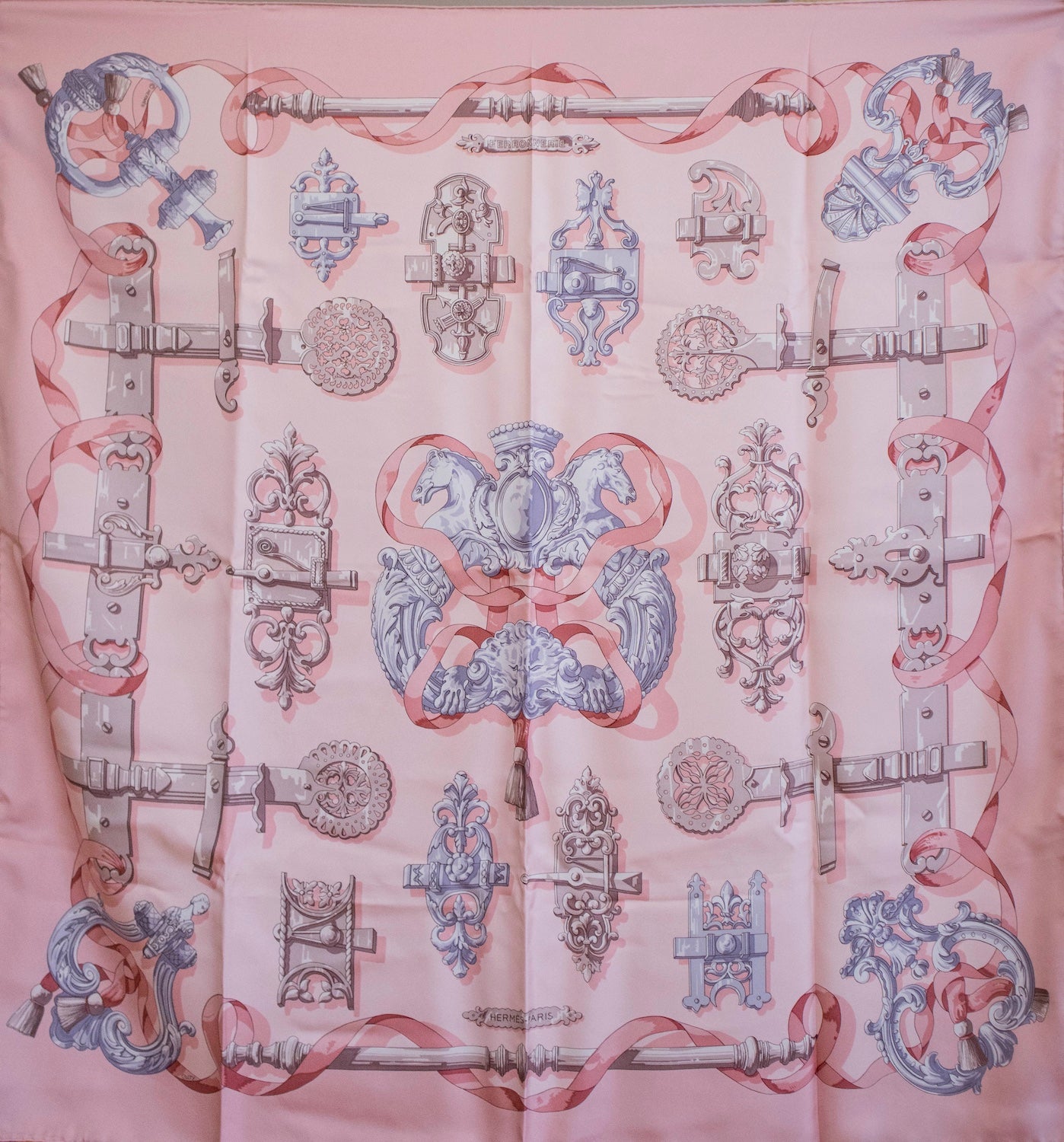 Hermès - Seidentuch Ferronerie Rosa