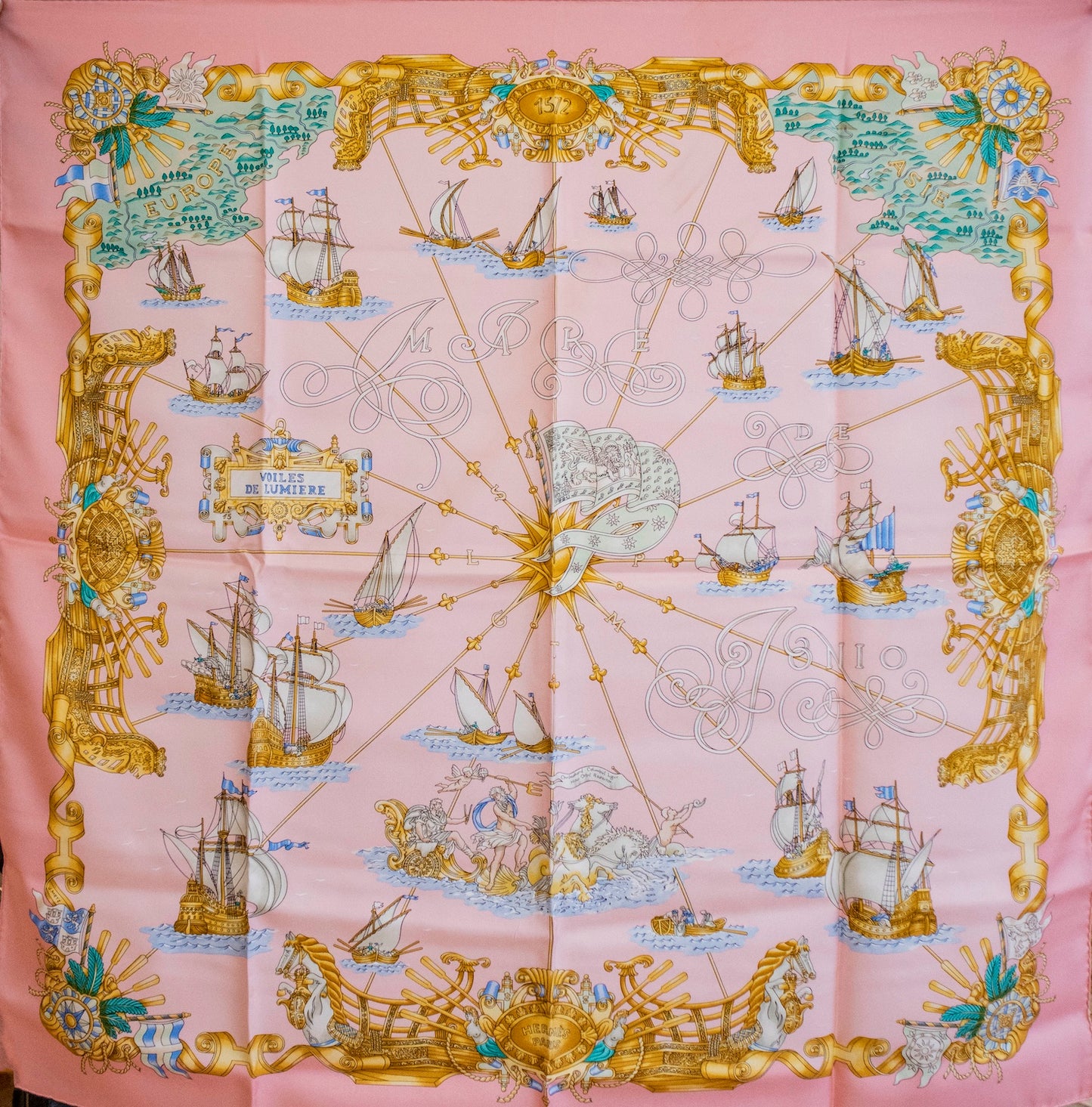 Hermès - Seidentuch 90 "Voiles De Lumiere" Rosa