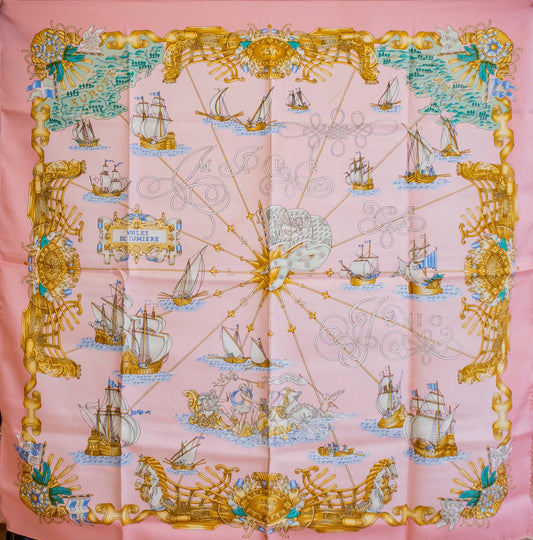 Hermès - Seidentuch 90 "Voiles De Lumiere" Rosa