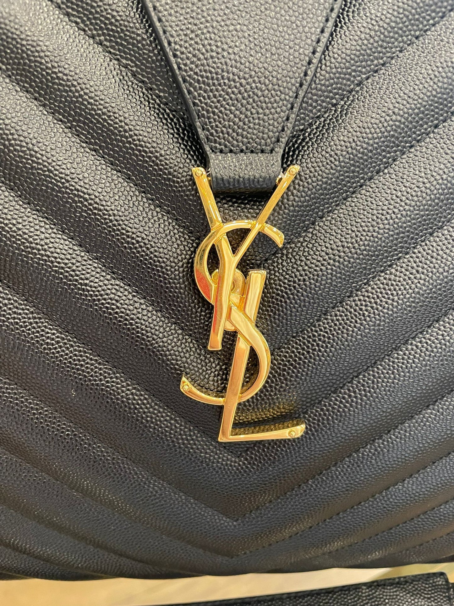 Yves Saint Laurent - Cassandre Chevron Leather Chain Shopper