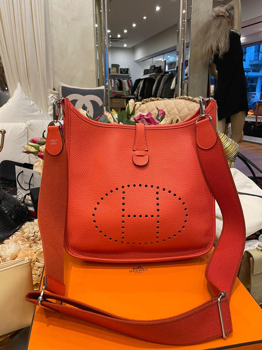 Hermès - Evelyne 29 rot Palladium Hardware