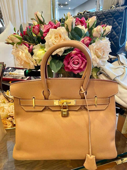 Hermès - Birkin 30 Naturelle Courchevel Leder Goldene Hardware