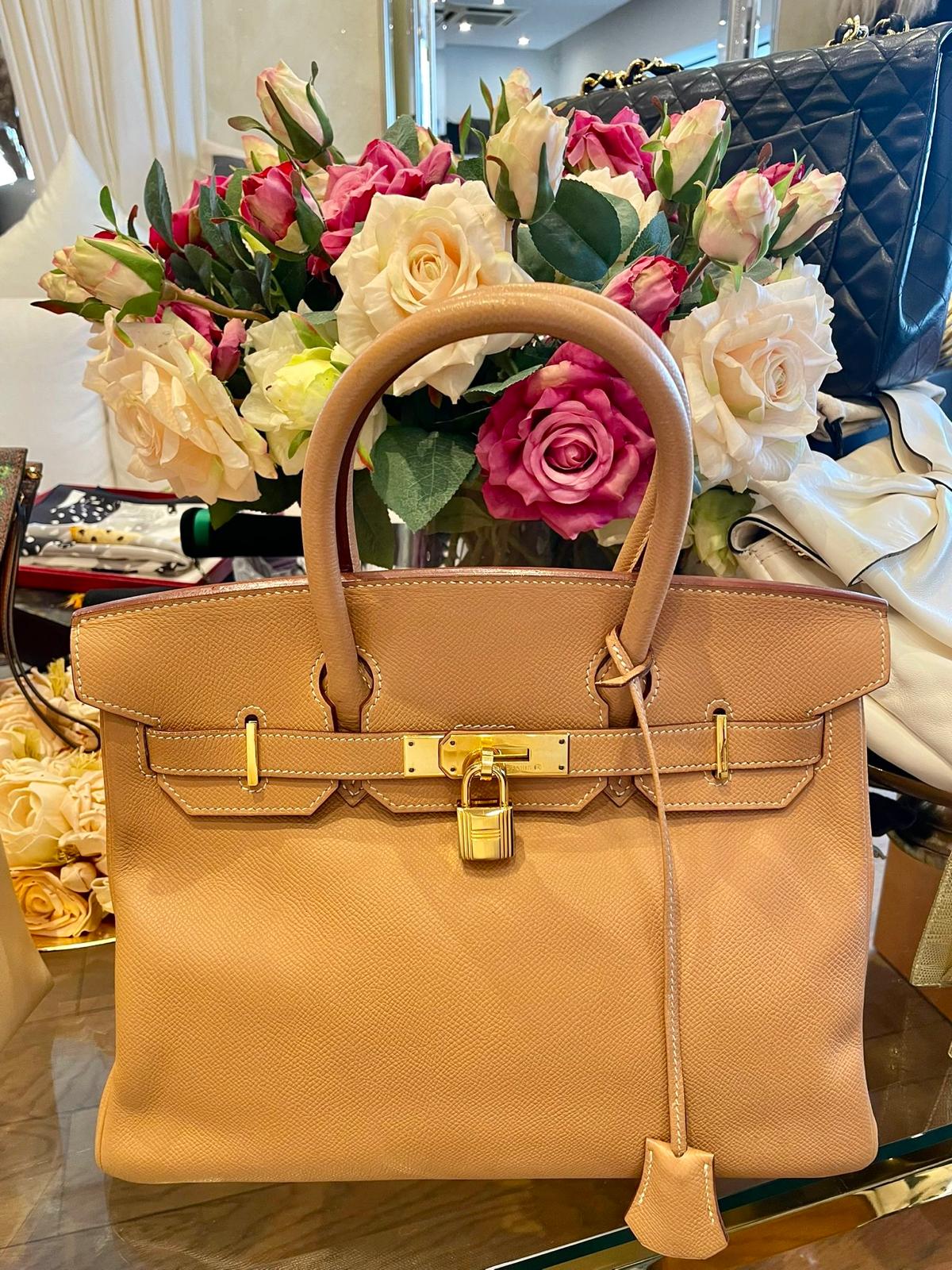 Hermès - Birkin 30 Naturelle Courchevel Leder Goldene Hardware