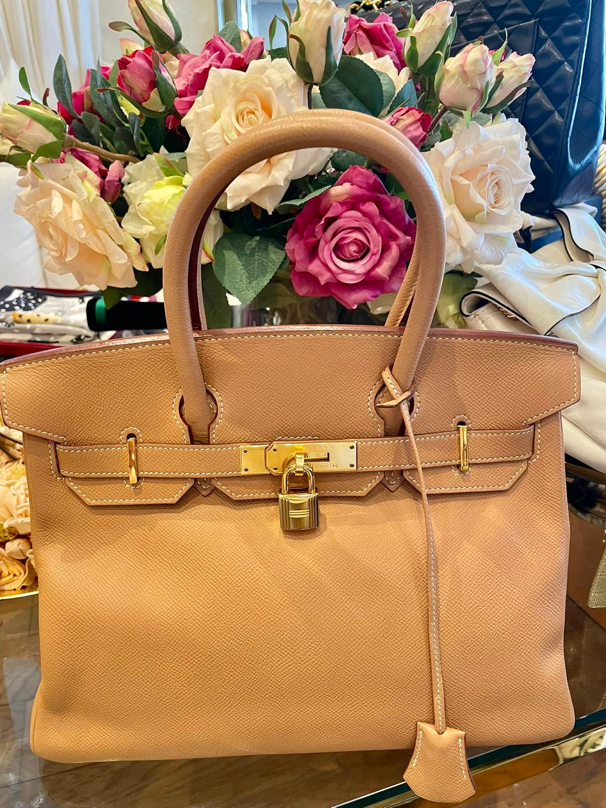 Hermès - Birkin 30 Naturelle Courchevel Leder Goldene Hardware
