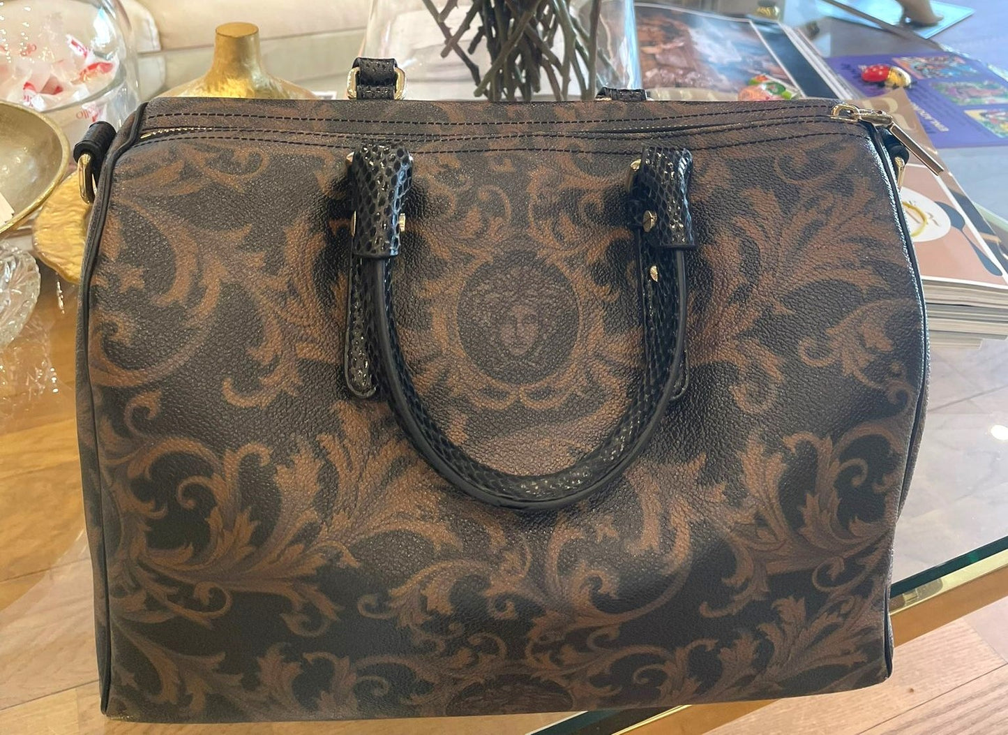 Versace - Handtasche Braun/Schwarz
