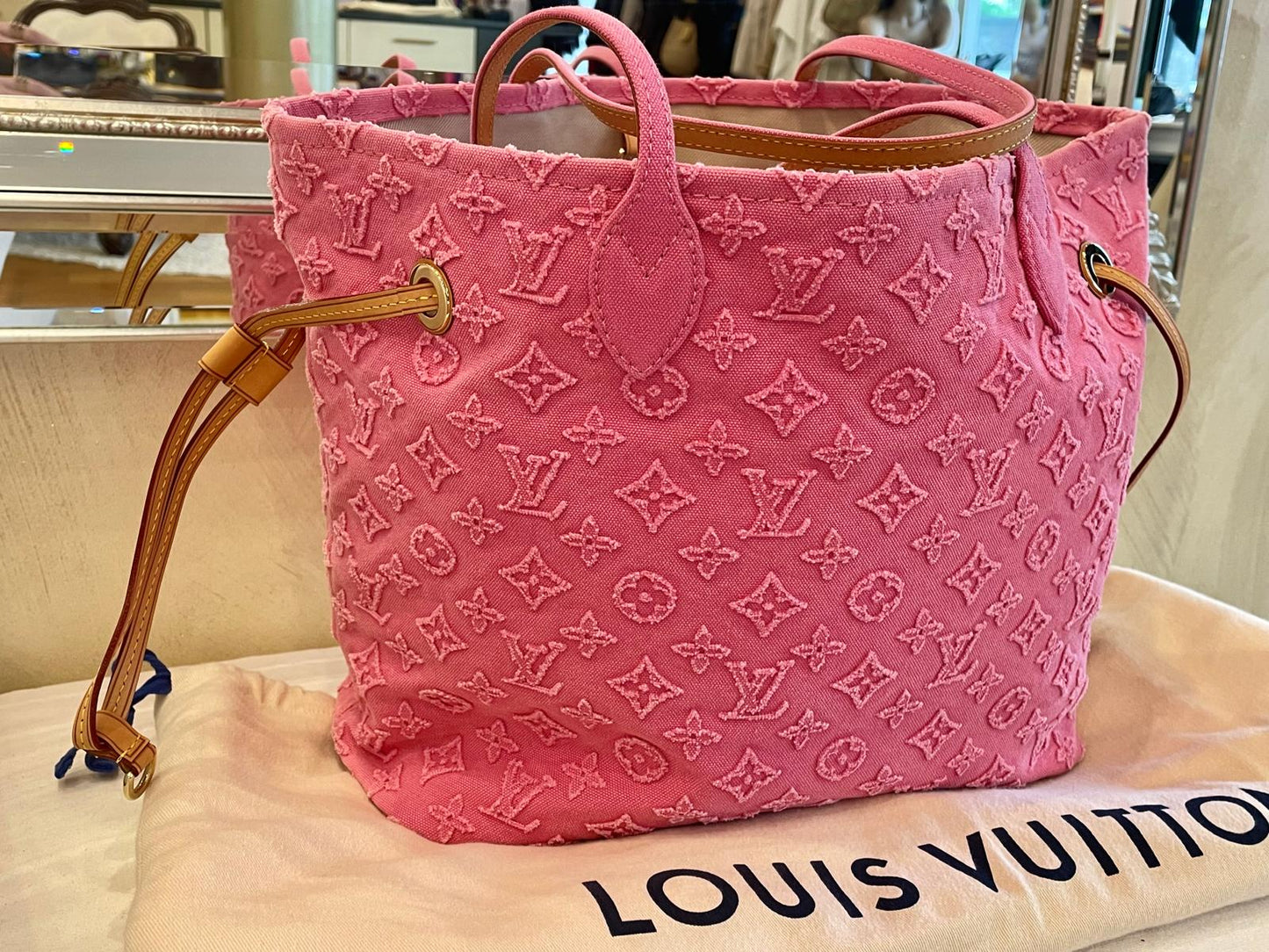 Louis Vuitton - Neverfull Limited Edition Rosa Denim Collection Croisiere 2013