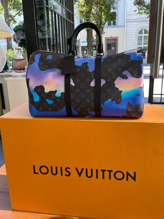 Louis Vuitton - Keepall 45 Limited Edition Sunrise Monogram Eclipse Black / Grey / Multi