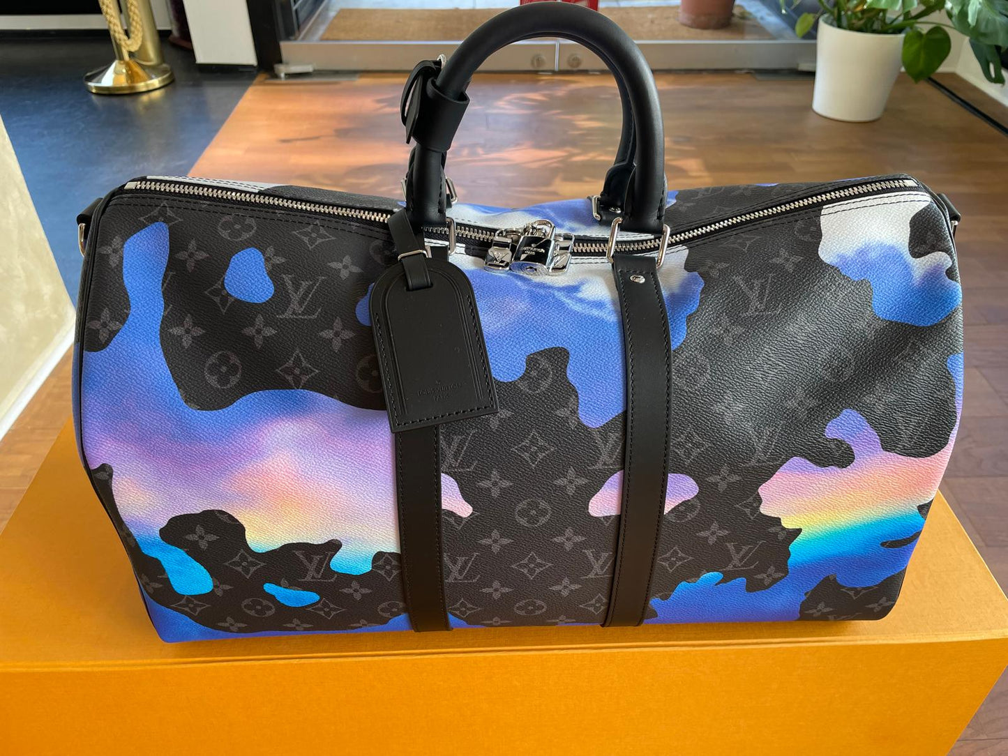 Louis Vuitton - Keepall 45 Limited Edition Sunrise Monogram Eclipse Black / Grey / Multi