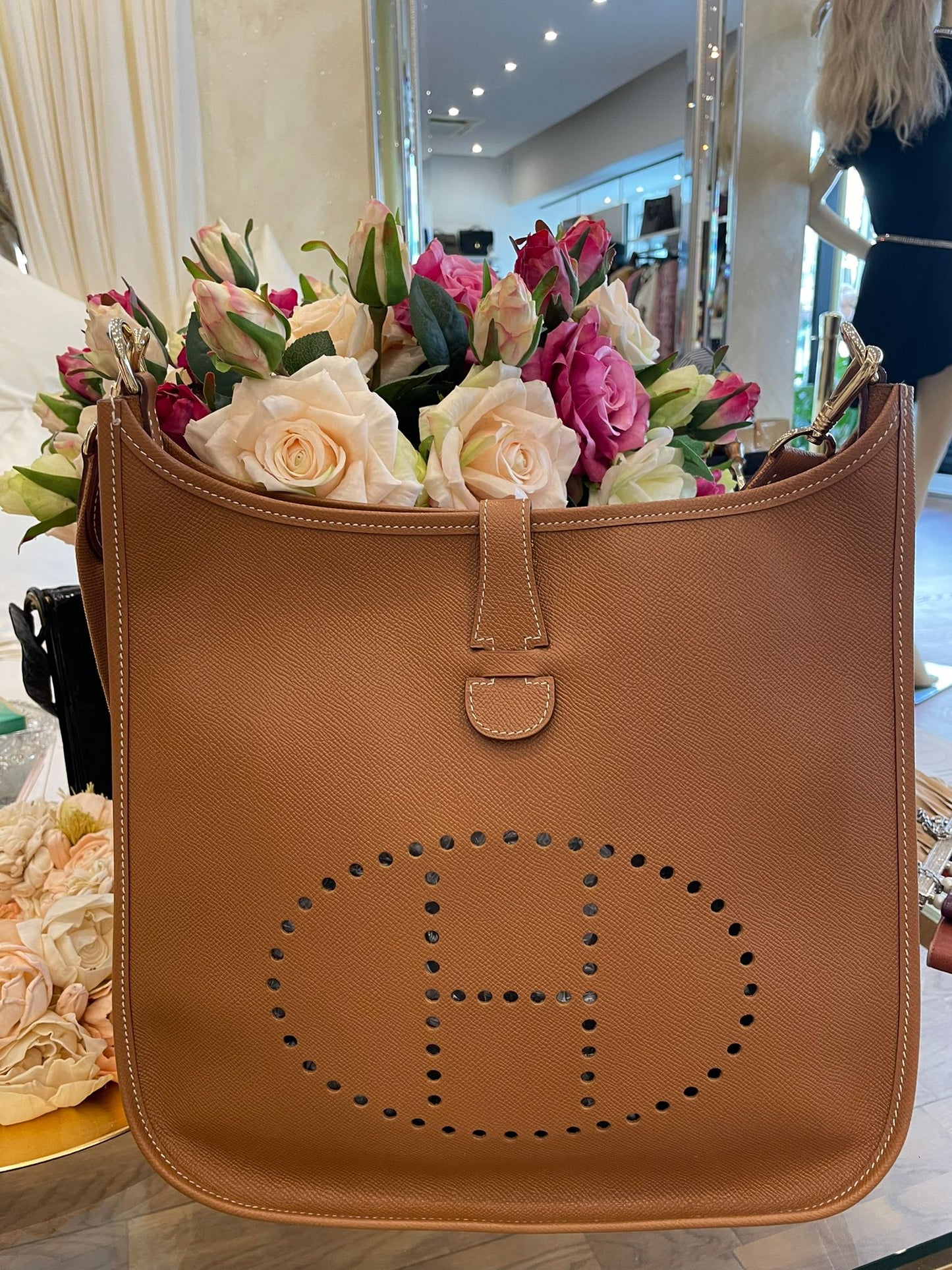Hermès - Evelyne 33 Gold Epsom Leder Goldene Hardware