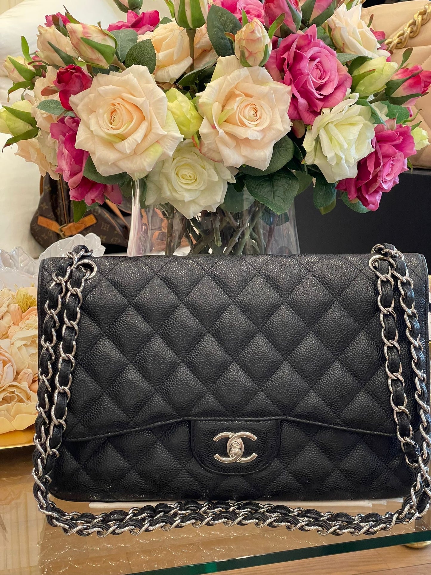 Chanel - Jumbo Double Flap Bag Caviar Leder